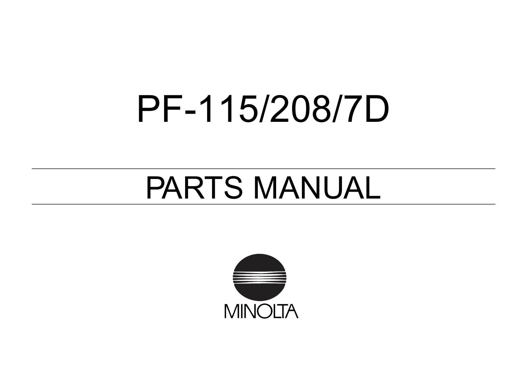 Konica-Minolta Options PF-115 208 7D Parts Manual-1